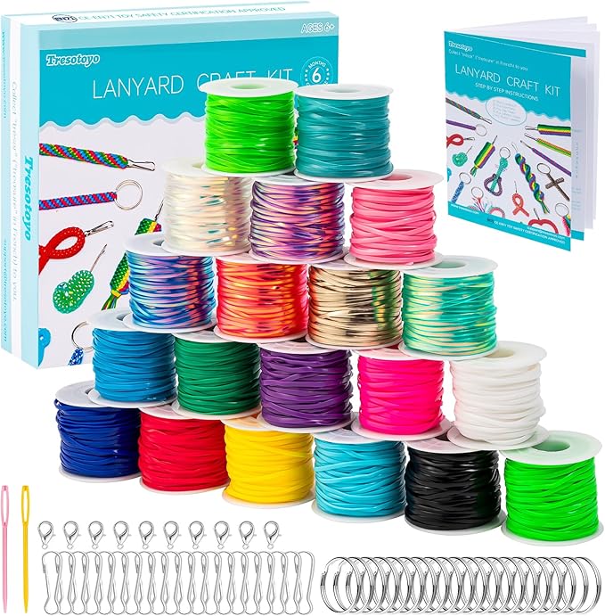 Lanyard String, 20 Rolls Gimp String, Plastic Strings Lacing Cord, Boondoggle by Unknown