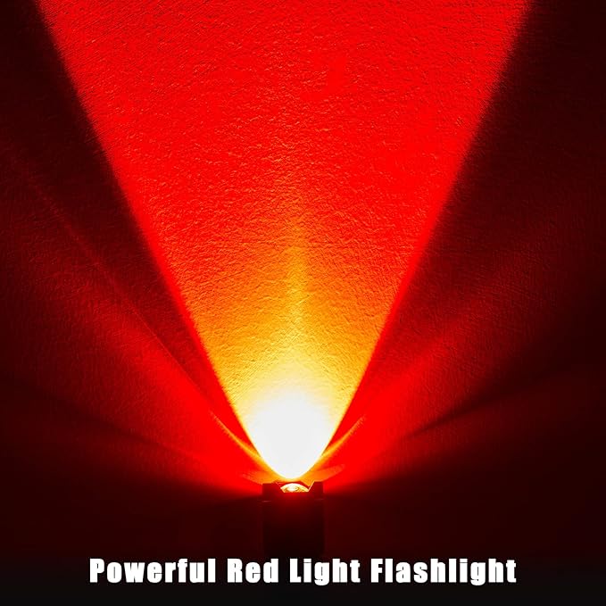 Honoson Red Light Flashlight LED Single Mode Torch 1 Mode Scalable Red Lens - Image 4