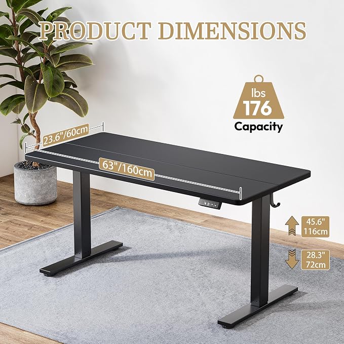 TIQLAB Electric Adjustable Sewing Table, Ergonomic Worktable - Image 3