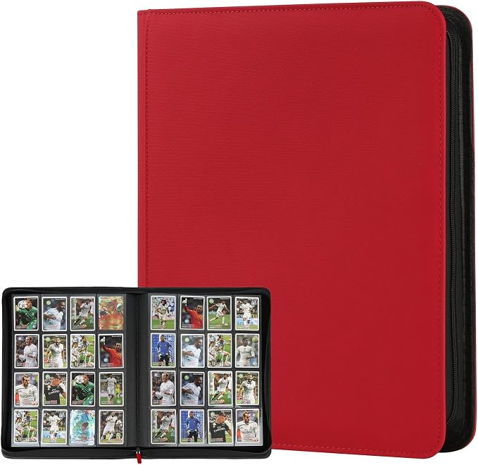 16 Pocket Ringless Side Loading Trading Card Binder, 1024 Cards PU Fixed Page by GERMUN