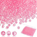 BONNY BOXX 500pcs 8mm Acrylic Faceted Round Crystal Beads Transparent Pink by BONNY+BOXX