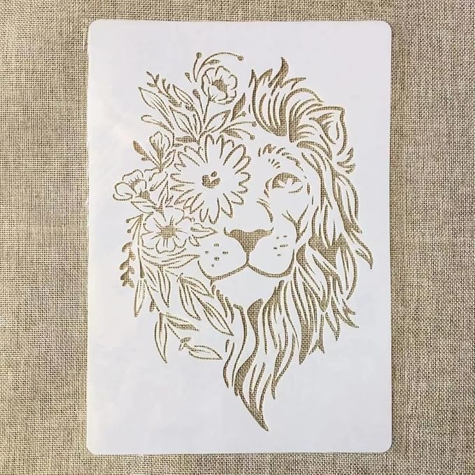 TIAMECH A4 Reusable Flower Eye Lion Stencil - Image 5