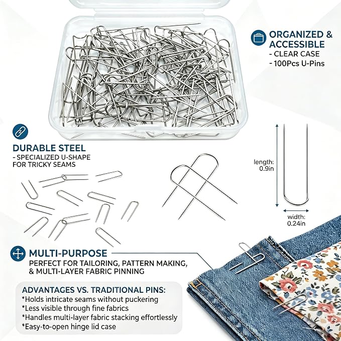 100Pcs U Shaped Fork Pins, Stainless Steel U Clips - Image 2