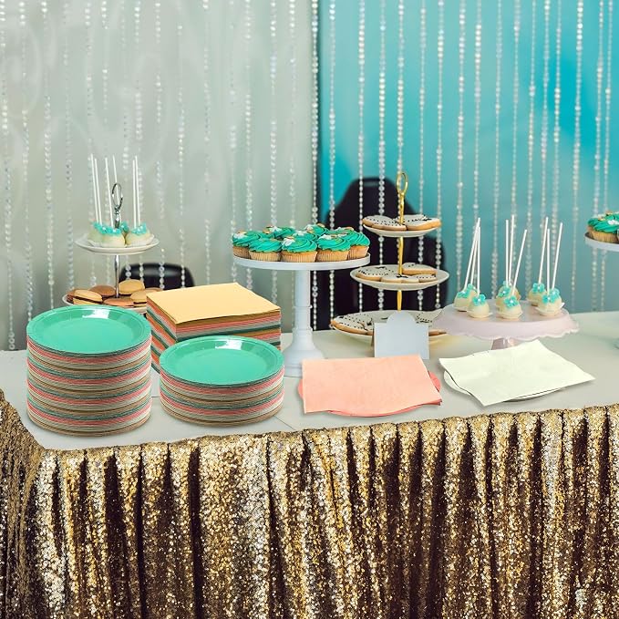 Zhehao 120 Pcs Disposable Paper Plates and Napkins Bulk Birthday Party - Image 4