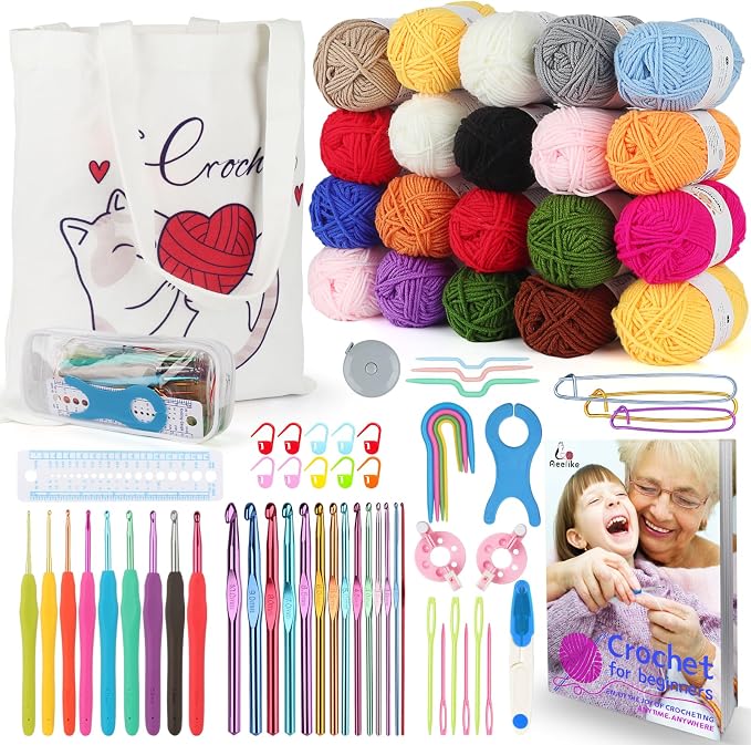 Aeelike Learn to Crochet Kits for Beginner, Crochet Starter Kit by Aeelikescrochetworld