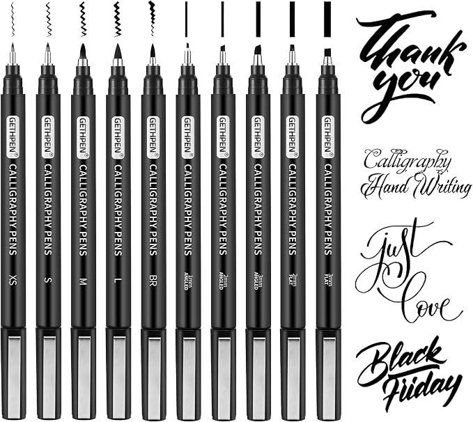 Calligraphy Pen, 10 Size Calligraphy Pens by GETHPEN
