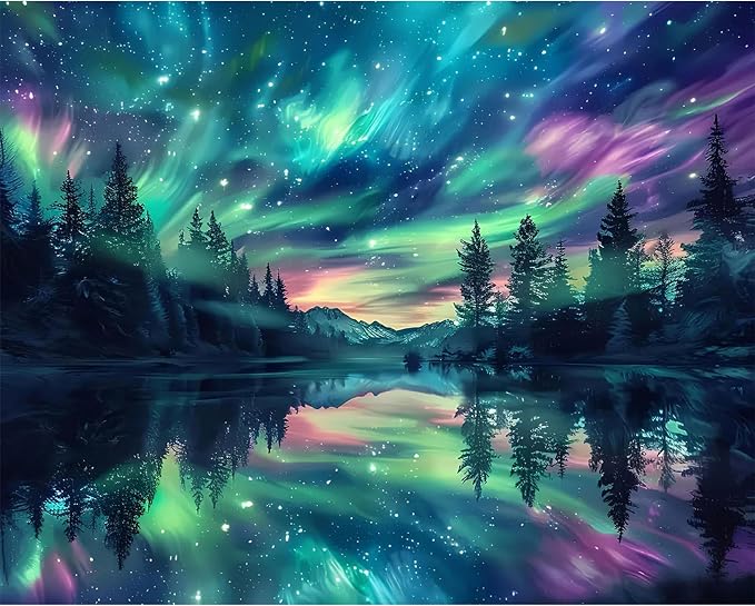 Hutarosl Paint by Numbers for Adults-Aurora Paint by Number Canvas for Adults by Hutarosl