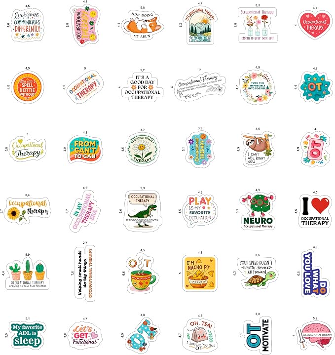 100Pcs Funny Occupational Therapy Stickers and Decals - Image 3