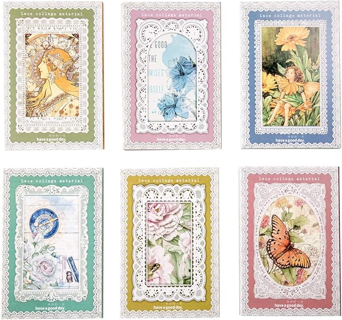 300 Sheets Vintage Scrapbook Paper Pack, 6 Booklets Aesthetic Botanical & Retro by Unknown