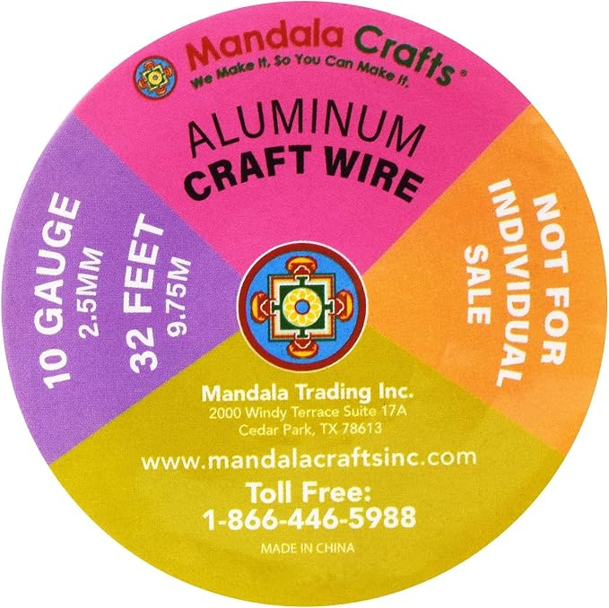 Mandala Crafts 10 Gauge Silver Tone Combo Anodized Aluminum Craft Wire | 120 FT - Image 3