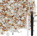 ASTARON 50g Mix Flatback Rhinestones Half Pearls by ASTARON