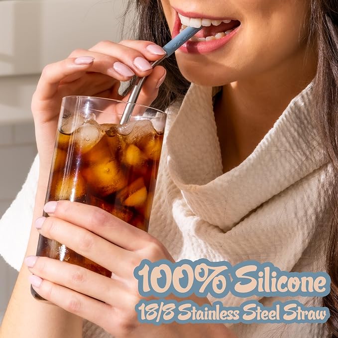 Softy Straws Premium Reusable Stainless Steel Drinking Straws - Image 3