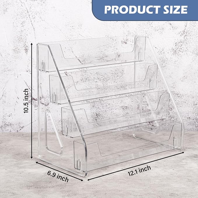 CELSOL Upgraded 4 Tier Acrylic Card Display Stand, Sports Cards, Stickers & - Image 2