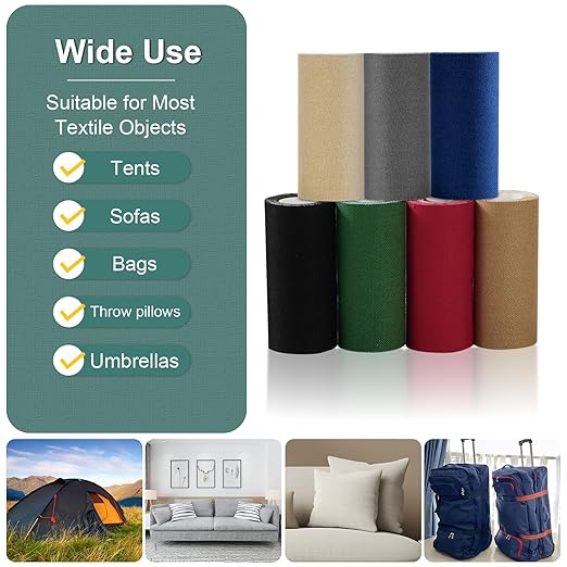 Canvas Repair Tape, 4×63 Inches Light Brown Waterproof Self-Adhesive Patch for Outdoor Gear, Durable and Weatherproof Fabric Tape for Boat Covers,Couch,Tents, Sofas, Sun Shades,Awnings,Lounge Chairs