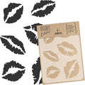 NAKLEO Painting Stencil for Crafts A5 5.9” x 8.3”, Lips Mouth Design Pattern by NakleoStencilsArtWallDecor