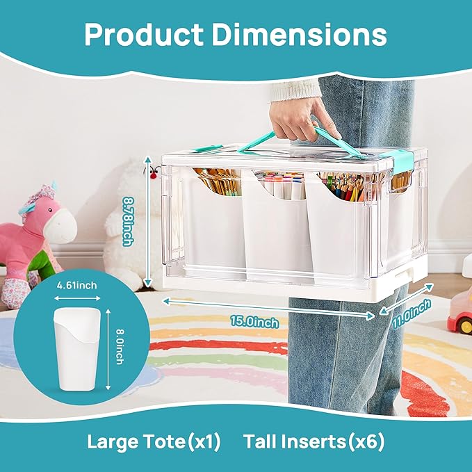 Vtopmart 24 QT Clear Plastic Craft Organizer - Image 2