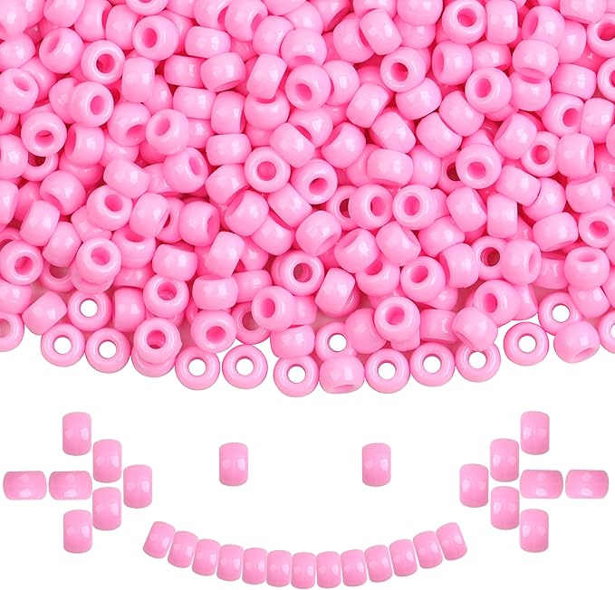 Plastic Pony Beads, for Bracelet, Hair Braiding, Friendship Bracelets, Jewelry by KAKW