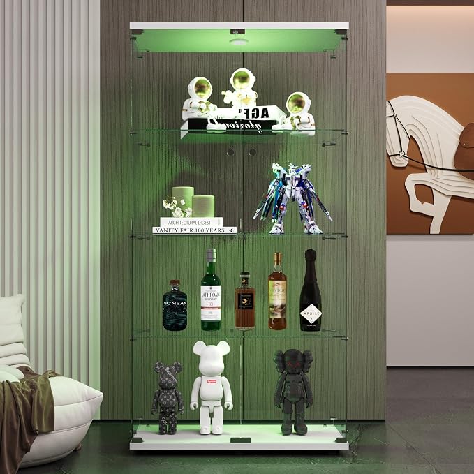 FLYMUHJIA 4-Shelf Tempered Glass Display Cabinet - Image 2