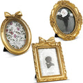 Vicenpal 3 Pcs Tiny Picture Ornate Frames 2.5 x 3.5 Inch Small Vintage Oval by Vicenpal
