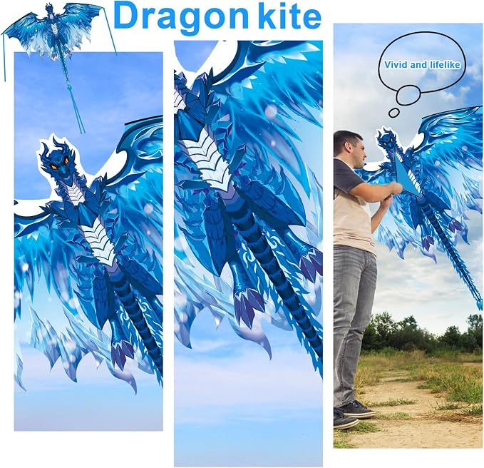 Dragon Kite for Adults, Gifts for Easter, Kites for Kids Ages 4-8 8-12 Easy to - Image 7