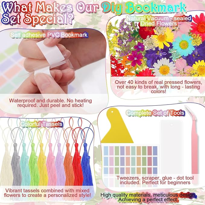 Bookmark Making Kit, tassels and peel-and-stick design. No laminator required - Image 3