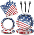Qyeahkj 100 Pcs 4th of July Party Plates and Napkins Tableware Set American by Qyeahkj