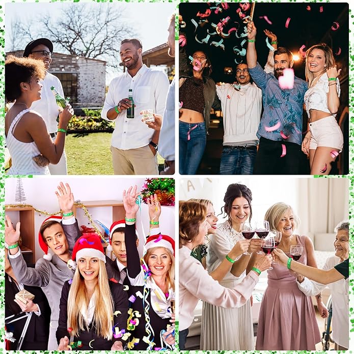 Teling 500 Pack VIP Plastic Wristbands Bracelets Party for Events VIP Custom Wristbands Plastic Bracelets Tear proof Waterproof Wrist Bands Arm Bands for Events Concerts