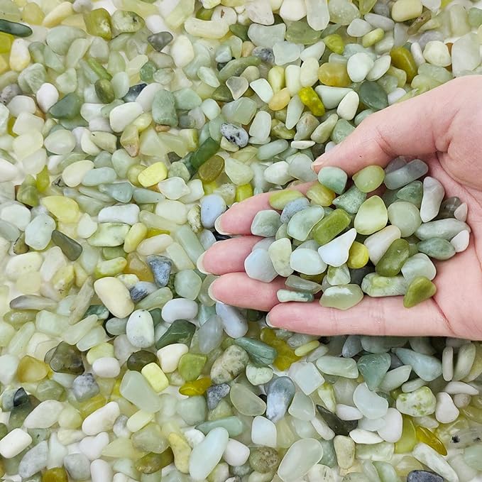 FANTIAN 2 lbs Jade Rocks for Plants Indoor, 3/8 inch Small Pebbles for Indoor by FANTIAN-GardeningMakesLifeBetter