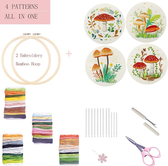 Bonroy 4 Sets Embroidery Kit for Beginners - Image 3