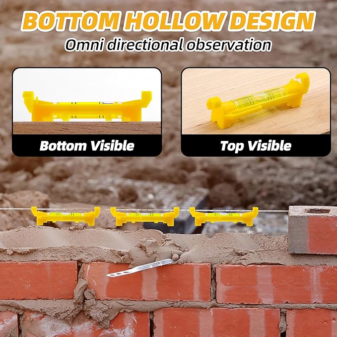 8 Pcs Hanging Bubble Line Level String Tools, Mini Spirit Level for Building Trades, Bricklaying, Tiling, Engineering, Surveying, Metalworking and Measuring