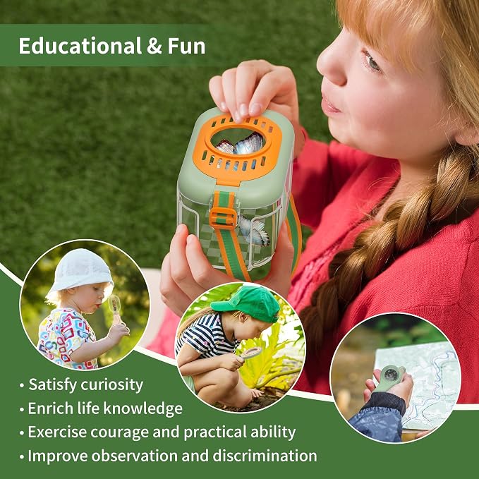 Bug Catcher for Kids Explorer Bug Catching Kit, Magnifying Glass, Whistle & - Image 6