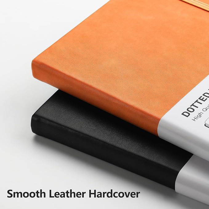 RETTACY Dotted Journal Notebook, 192 Pages, A5 Medium Size | Leather Hardcover - Image 4