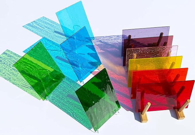 LITMIND 12 Sheets Transparent Stained Glass Pack – 6 x 4 Inch Assorted Colors - Image 2