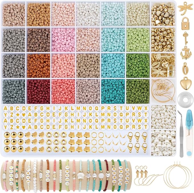 TEXGIZRLY 3mm Seed Bead for Bracelets Making Friendship Bracelet Making Kit | by TEXGIZRLY