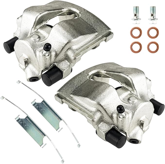 Torchbeam 2PCS Front Driver and Passenger Side Brake Caliper For BMW for 1994-1995 2001-2005 325i, 2001-2006 325Ci, 2001-2005 325xi, Disc Brake Caliper Assembly with Bracket Replace # 191618+191619