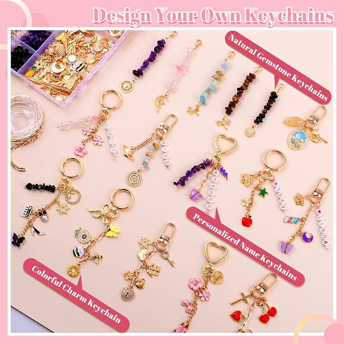 TOHONGADON 907 Pcs Lip Gloss Charms, Keychain Making Kit, Bag Charm Kit - Image 4