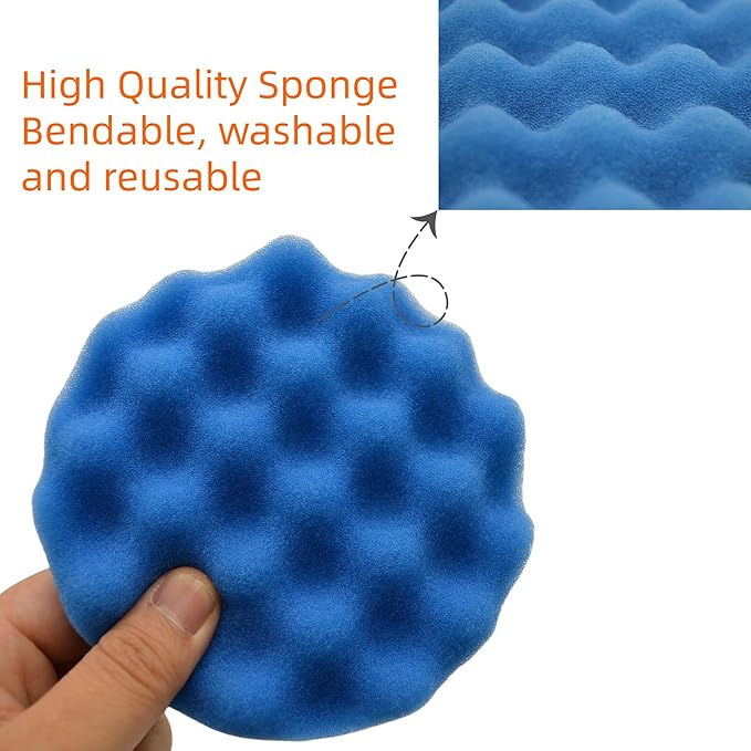 10Pcs 3Inch Face Backing Plate Compound Buffing Polishing Sponge Pads Waffle Foam Buffing Polishing Pads Kit with Woolen Cutting Pad and 3Inch Backing Plate M10 Drill Adapter