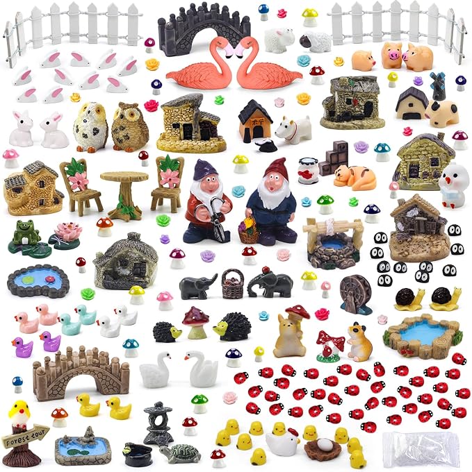 Tardigrade 200 Pieces Fairy Garden Accessories, Fairy Garden Kit, Fairy Tiny by Tardigrade