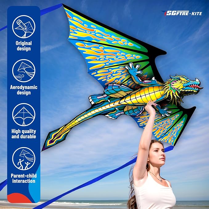 SGftre Complete Kite with Handle, Line & Accessories, Family Outdoor Activities - Image 4