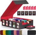 Trading Card Storage Box with Commander Display, 5-Row Deck Case with Removable by Kabinka