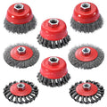 8 Pack Wire Wheel for Angle Grinder Set,4-1/2" Angle Grinder Wire Wheel & Wire Brush for Grinder - 5/8"-11 Arbor - Heavy Duty Wire Wheel for Rust Removal, Polishing - Durable Grinder Wire Wheel Combo
