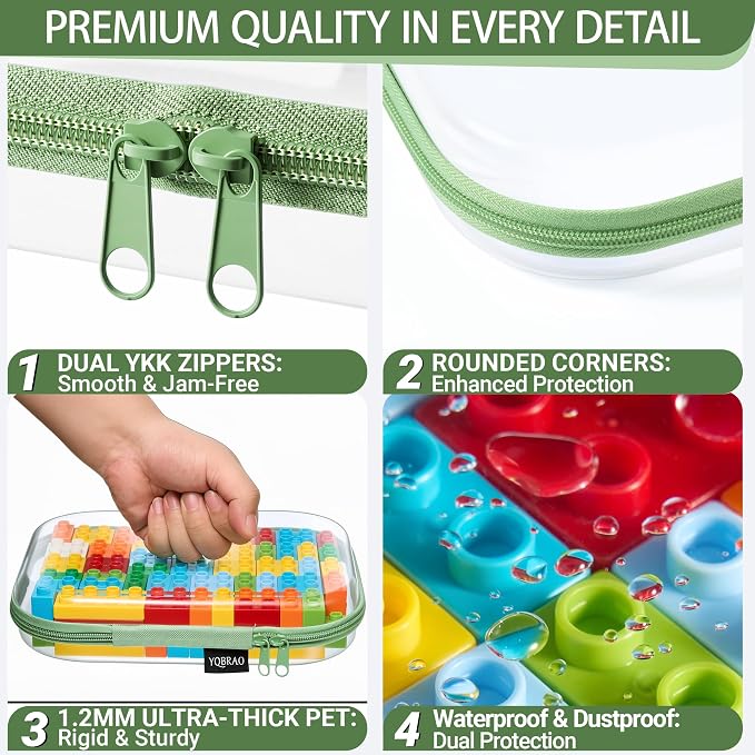 YQBRAO 4-Pack Clear Diaper Bag Organizer Pouches, 1.2mm Ultra-Thick PET Travel - Image 5