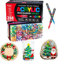288 Colors Acrylic Paint Markers Set, Soft Flexible Brush Markers by Unknown