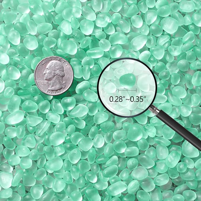 Keedolla 14 Oz Mint Green Sea Glass Stones Frosted Glass Pebbles Gemstones - Image 2