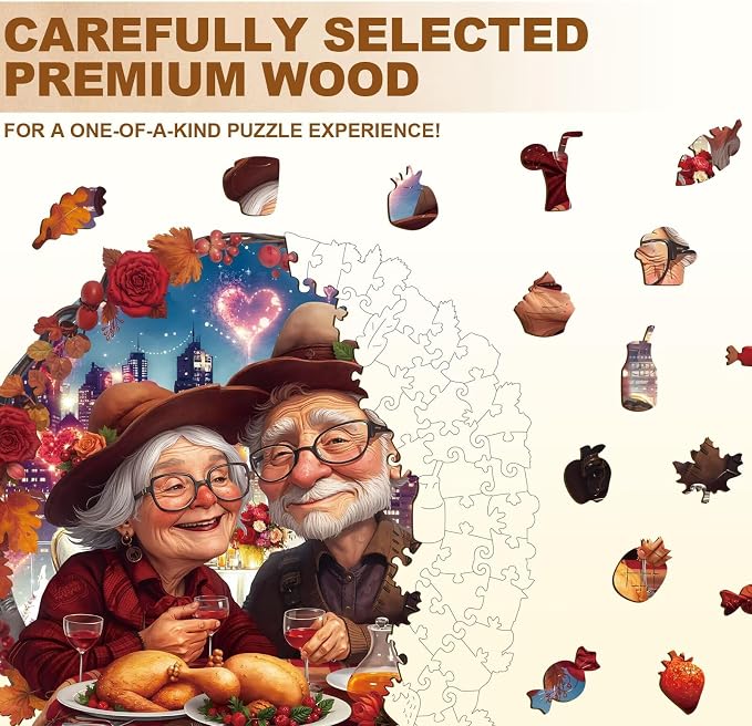 Romantic Grandma Grandpa Love Senior Couple Puzzles Adults Gifts - Image 3