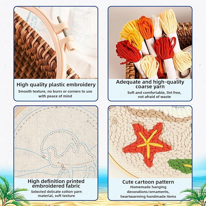 Punch Needle Kit for Beginners – Whale Punch Stitching Kit for Adults, DIY - Image 5