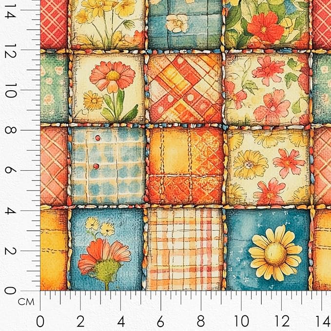 Patchwork Honey Jar Cotton Fabric Panel – 6 Designs + Bonus Sheet 29.5×19.6 inch - Image 8