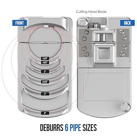 Deburring Tools for Plastic Pipe, 1-1/4 to 4-Inch for 6 Pipes Size, PVC Chamfer Tools with Sharper Blade-2*Blades, Achieve More Uniform Coverage and Adhesion