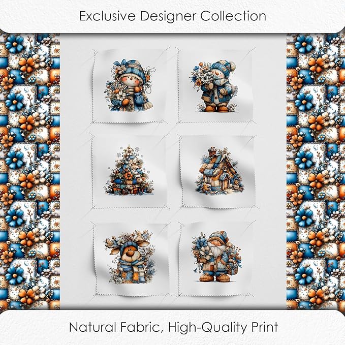 Winter Patchwork Snowman Quilting Fabric Panel – 6× Blocks + Bonus Patchwork - Image 5