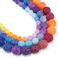 36pcs Natural Matte Rainbow Oxidized Gemstone Beads，10mm Frosted Round Loose by Yochus